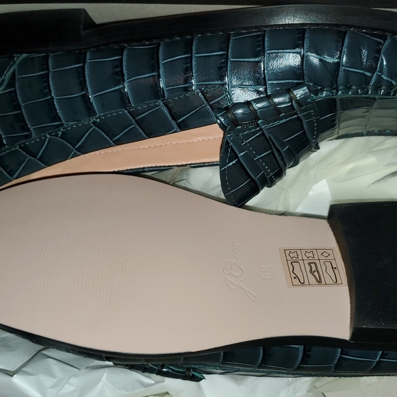 JCREW LEATHER BNIB J.CREW! Crocodile Embossed LEATHER LOAFERS - Picture 4 of 6
